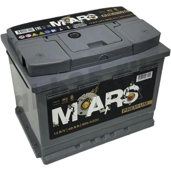 Аккумулятор MARS Premium 60 Ач 600 А (EN), обратная полярность, LN2