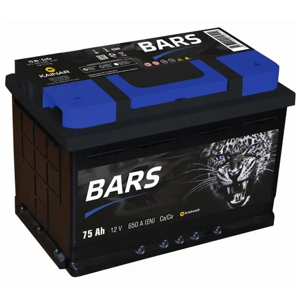 Аккумулятор BARS 75 Ач 650 А (EN), прямая полярность, LN3