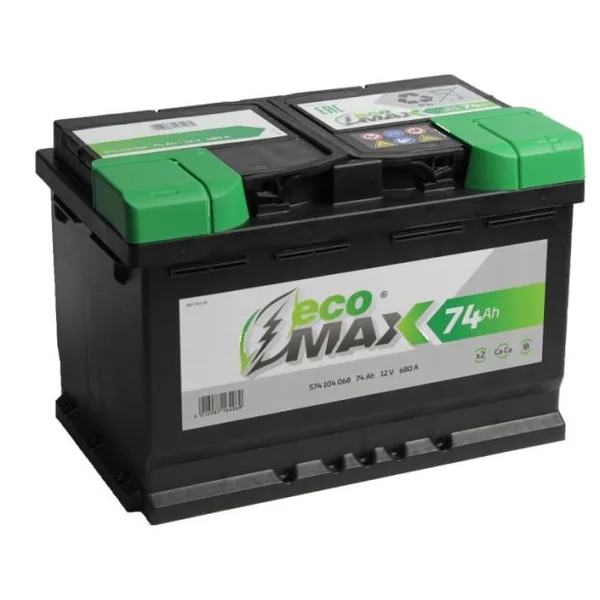 Аккумулятор EcoMAX 75 Ач 600 А (EN), прямая полярность, LN3