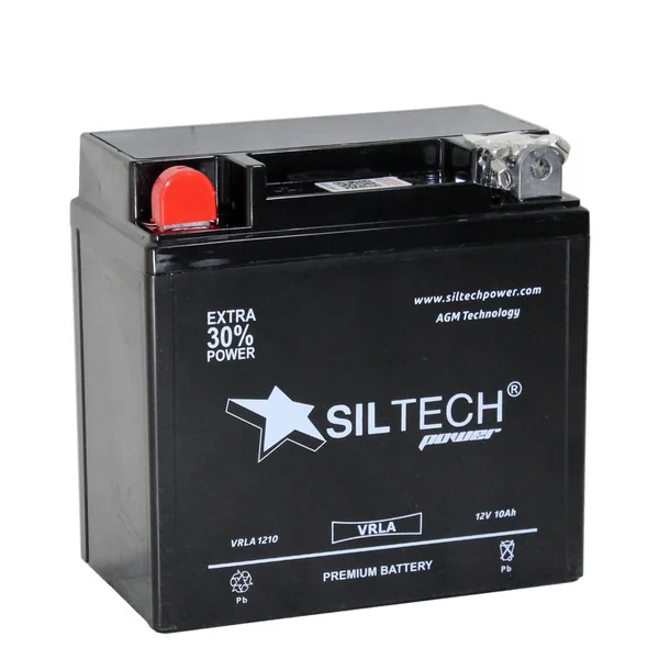 Аккумулятор SILTECH 10 Ач 140 А (EN), прямая полярность, 12N9-4B-1