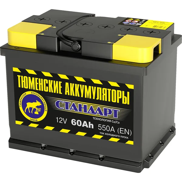 Аккумулятор ТЮМЕНСКИЕ АККУМУЛЯТОРЫ Стандарт 60 Ач 550 А (EN), обратная полярность, LN2