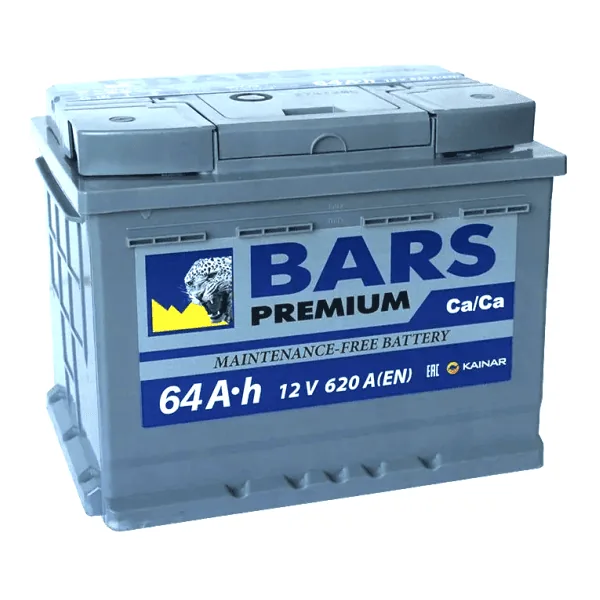 Аккумулятор BARS Premium 64 Ач 620 А (EN), прямая полярность, LN2